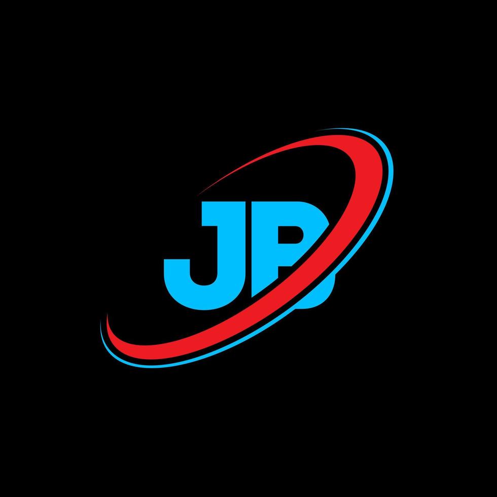 JB J B letter logo design. Initial letter JB linked circle uppercase monogram logo red and blue. JB logo, J B design. jb, j b vector