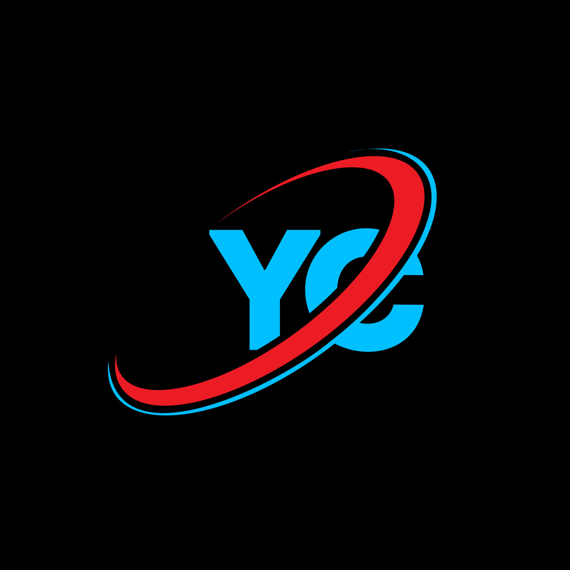 diseño del logotipo de la letra yc yc. letra inicial yc círculo