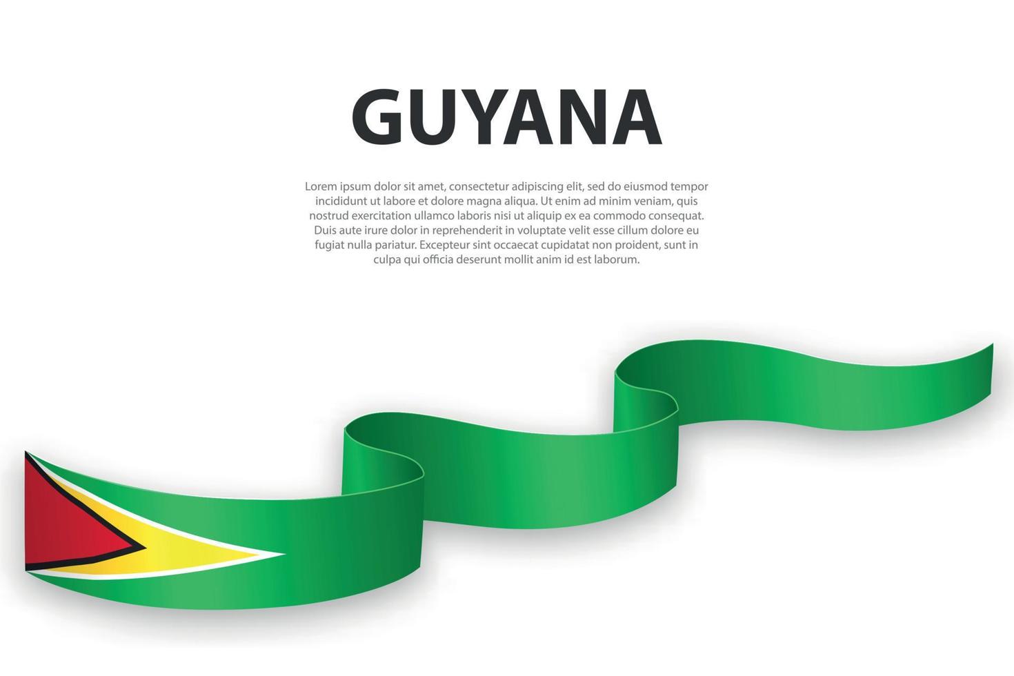 Waving ribbon or banner with flag of Guyana vector