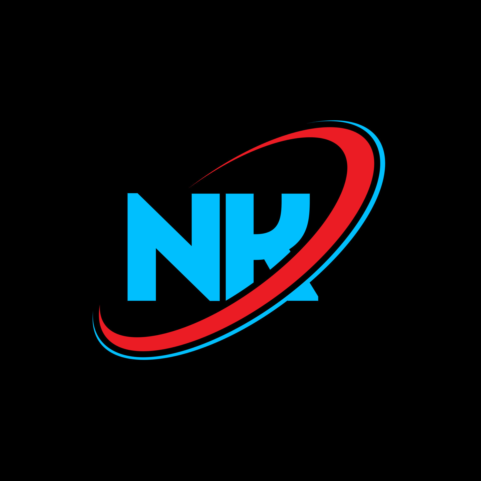 NK N K letter logo design. Initial letter NK linked circle