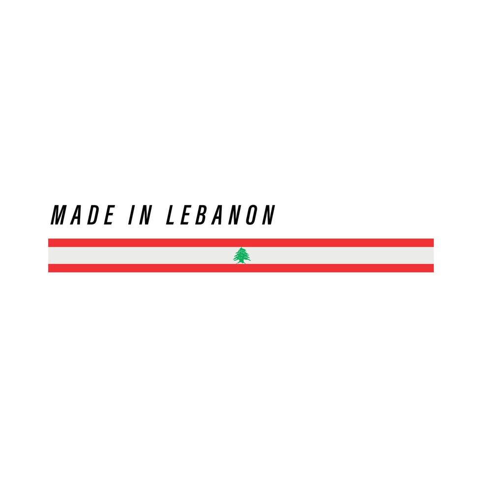 Made in Lebanon, badge or label with flag isolated vector