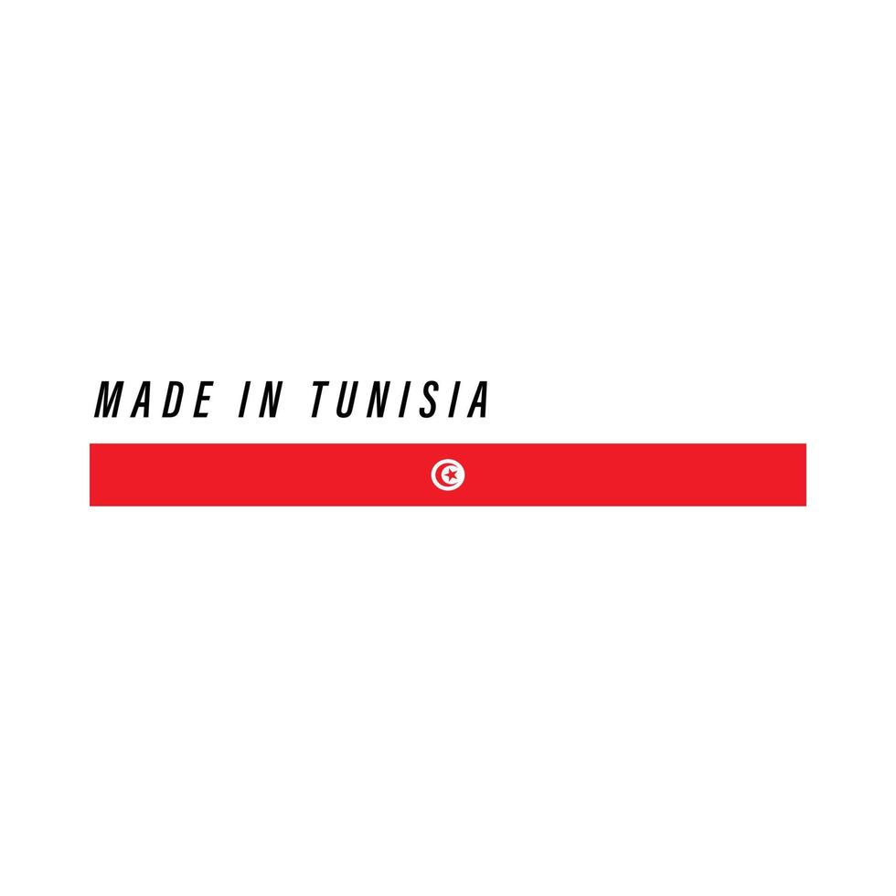 Made in Tunisia, badge or label with flag isolated vector