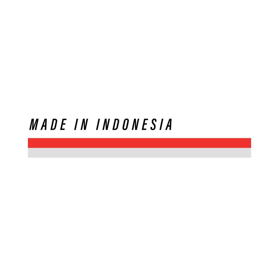 Made in Indonesia, badge or label with flag isolated vector