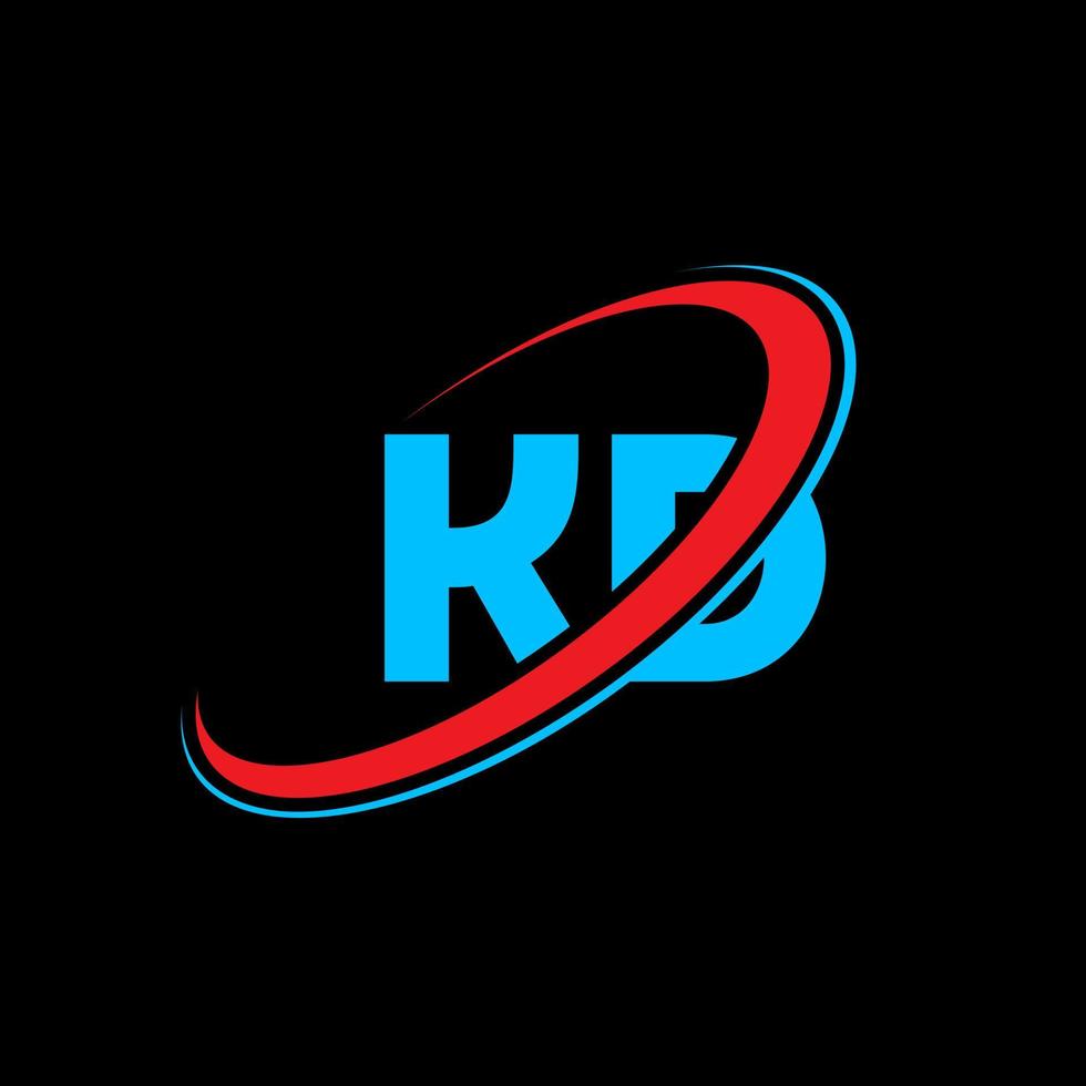 KD logo. KD design. Blue and red KD letter. KD letter logo design. Initial letter KD linked circle uppercase monogram logo. vector