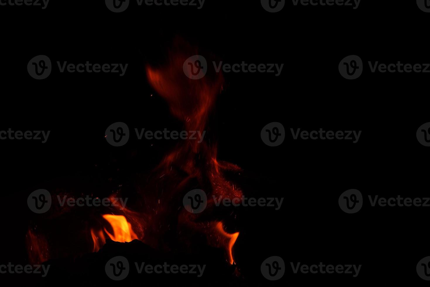 fire flame on black background photo