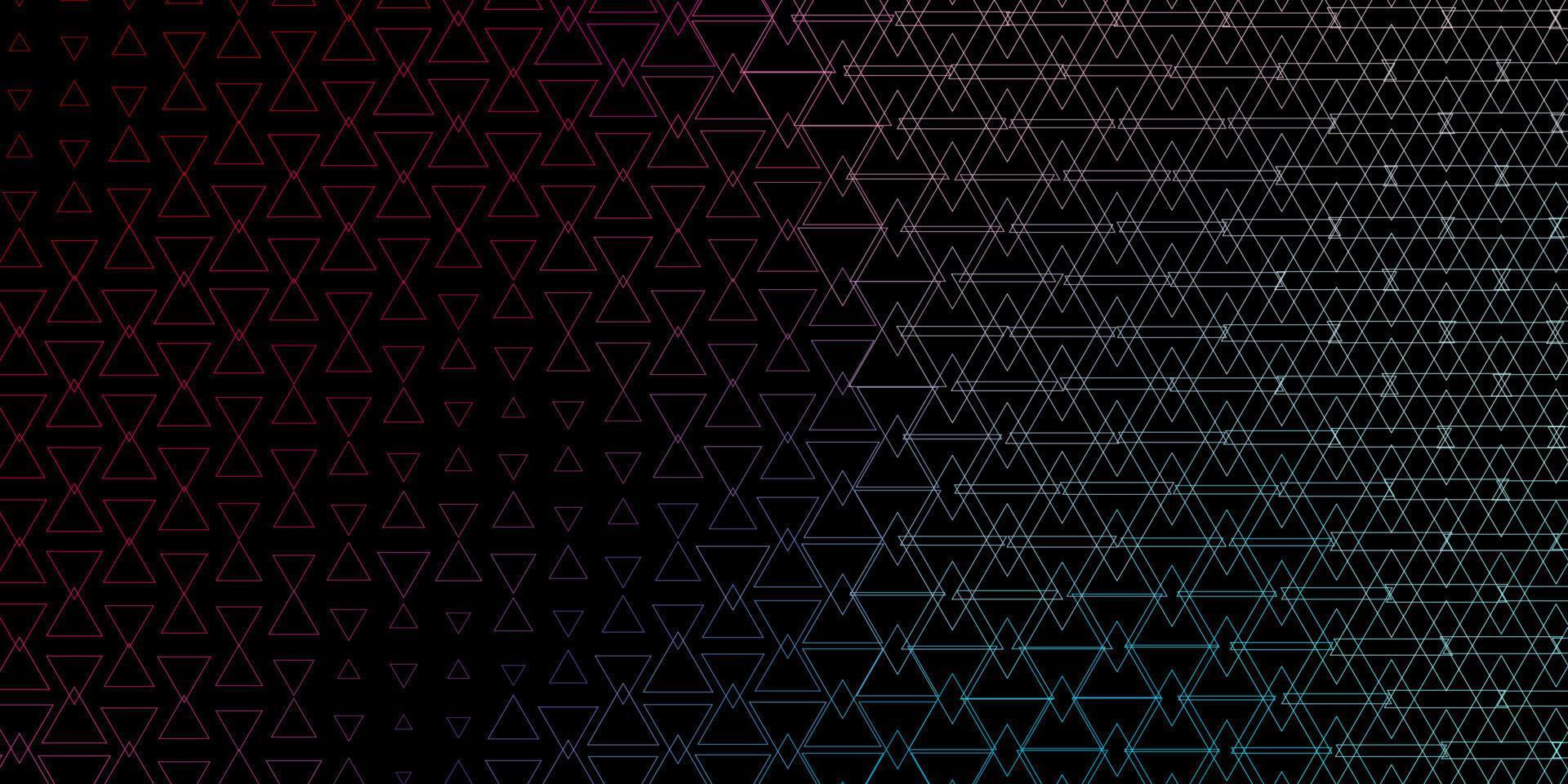 Dark Blue, Red vector backdrop with lines, triangles.