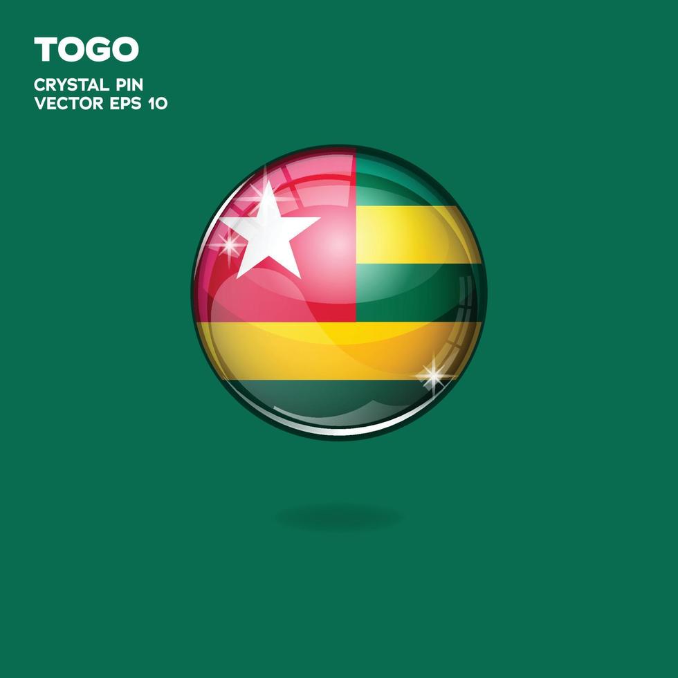 togo bandera botones 3d vector