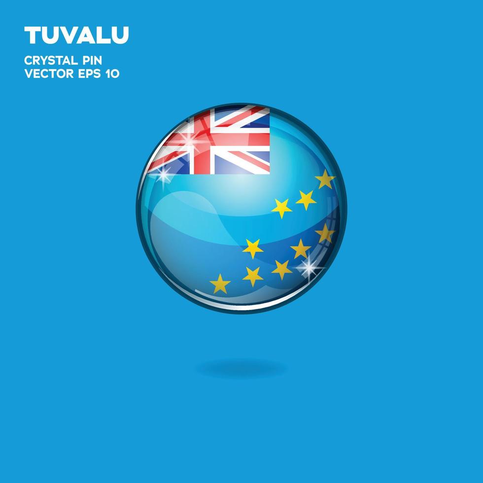 botones 3d de la bandera de tuvalu vector