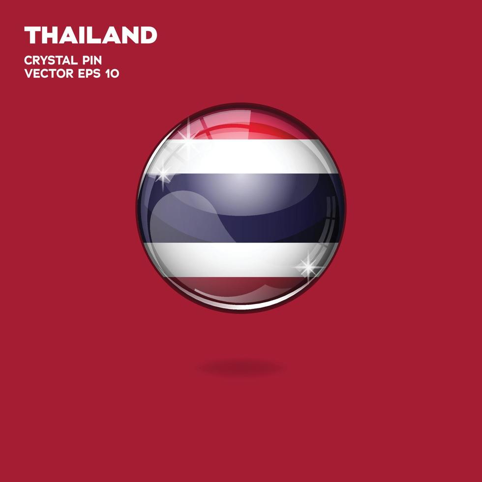 Botones 3d de la bandera de Tailandia vector