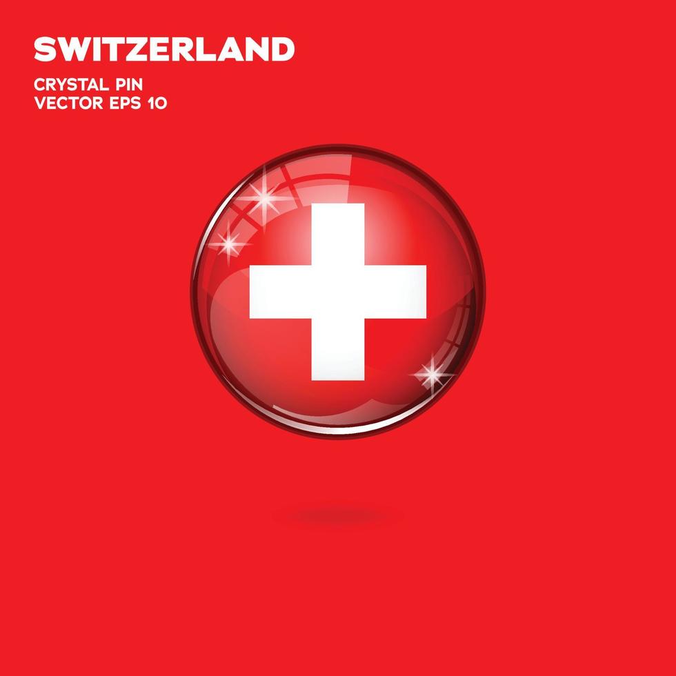 botones 3d de la bandera de suiza vector