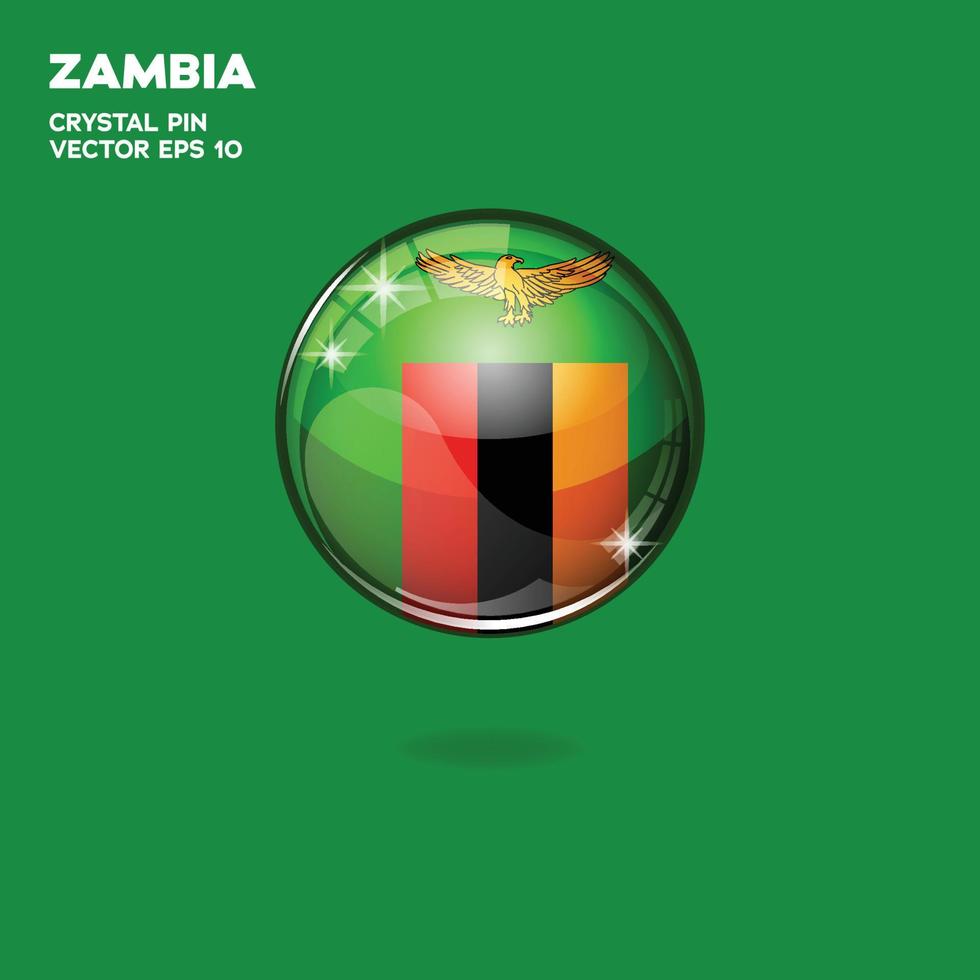 Zambia Flag 3D Buttons vector