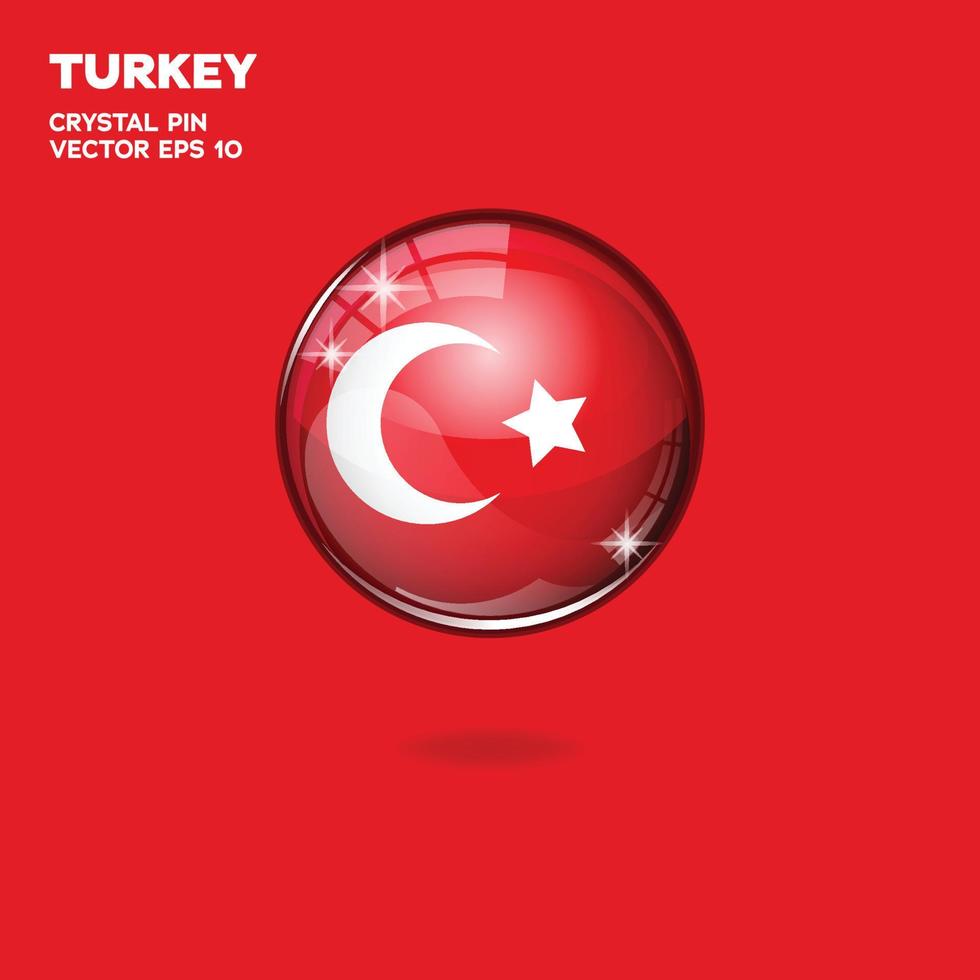 botones 3d de la bandera de turquía vector