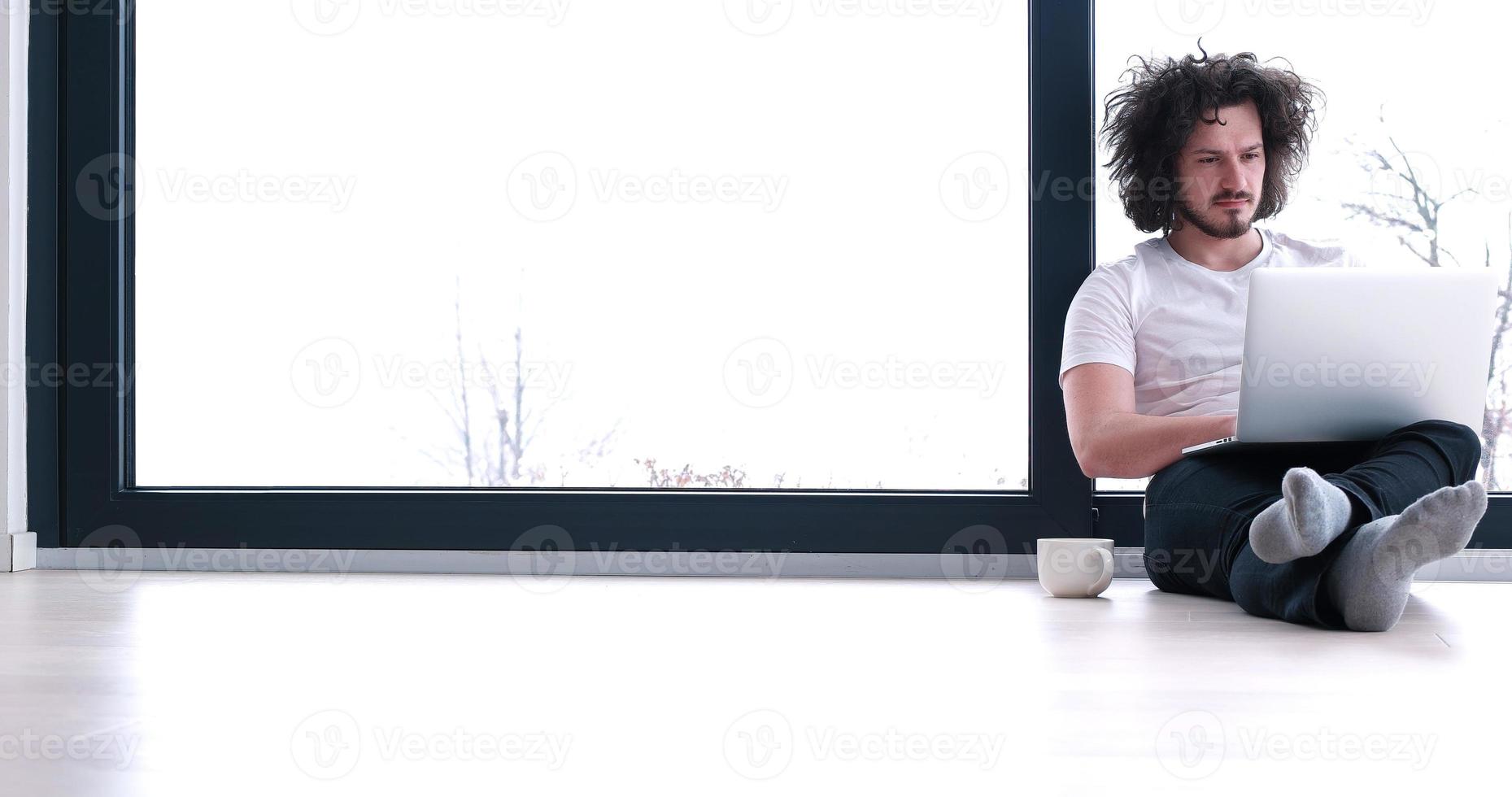 man enjoying relaxing lifestyle photo