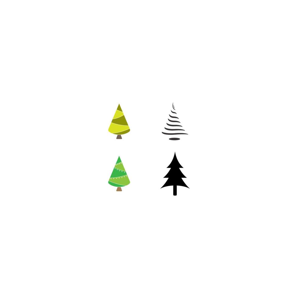 christmas tree vector logo icon illustration