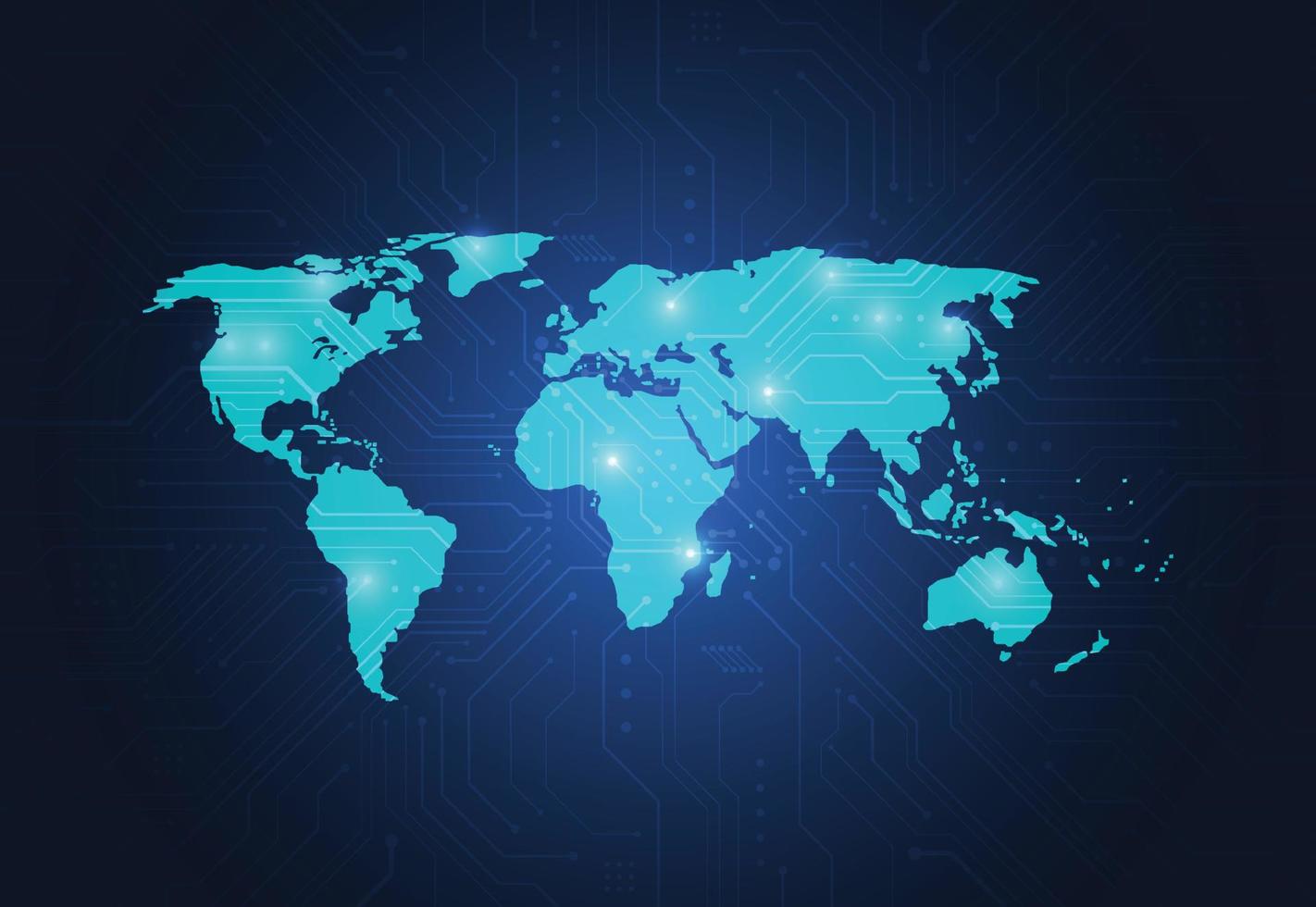 Global network connection. World map point and line composition concept of global business. Vector Illustration