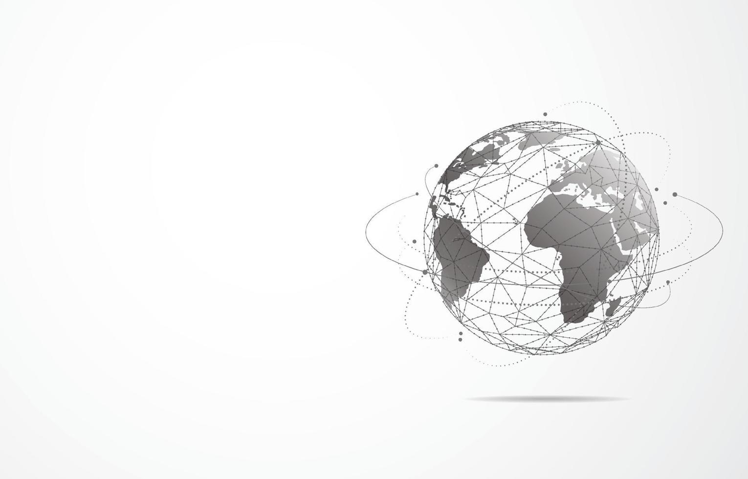 Global network connection. World map point and line composition concept of global business. Vector Illustration