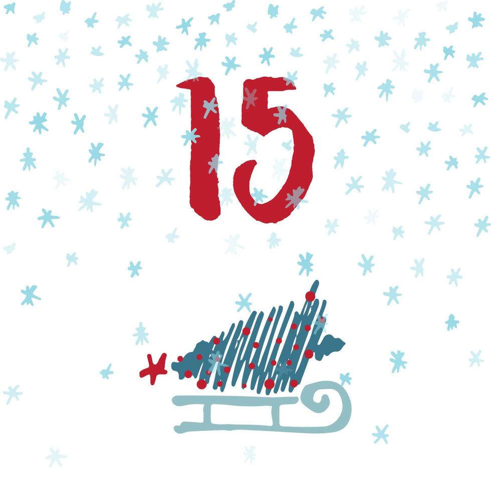 Page Advent Calendar 25 days of Christmas with space for text. vector