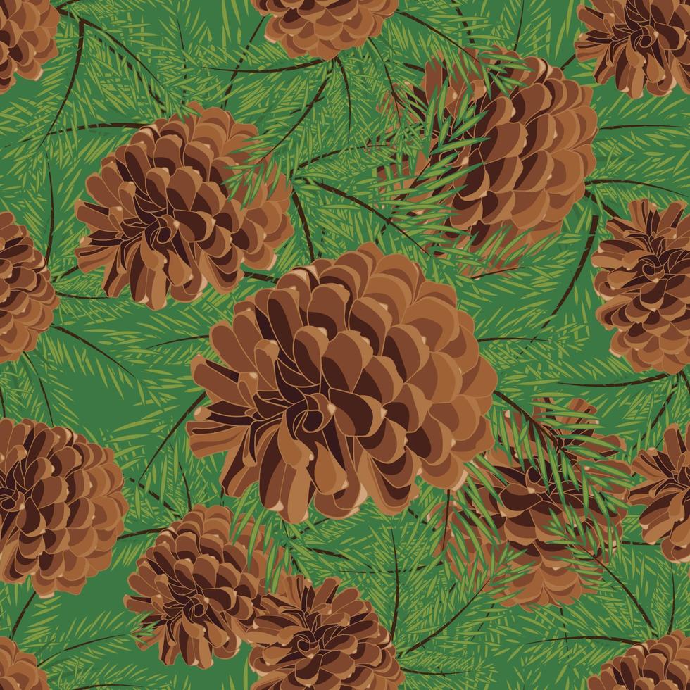 Abstract texture with fir-cone. Seamless pattern with Christmas tree ornament vector