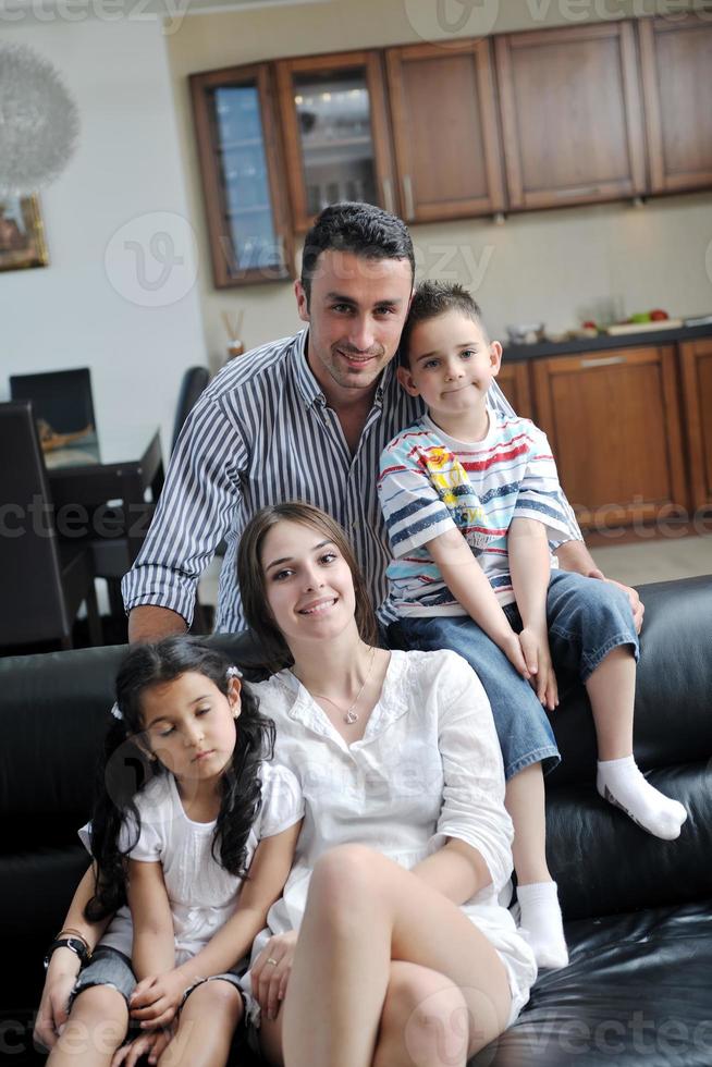 young family at home photo