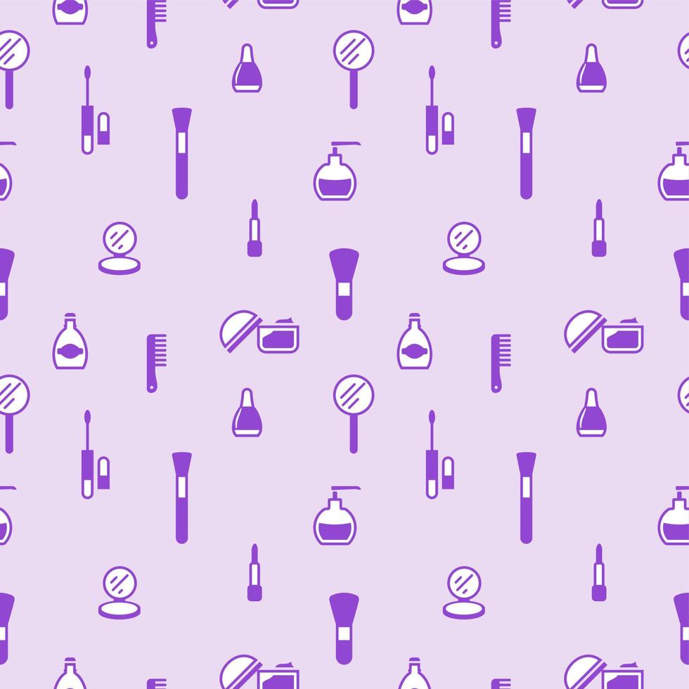 Seamless texture from cosmetics icons, pattern, abstract background, wallpaper vector