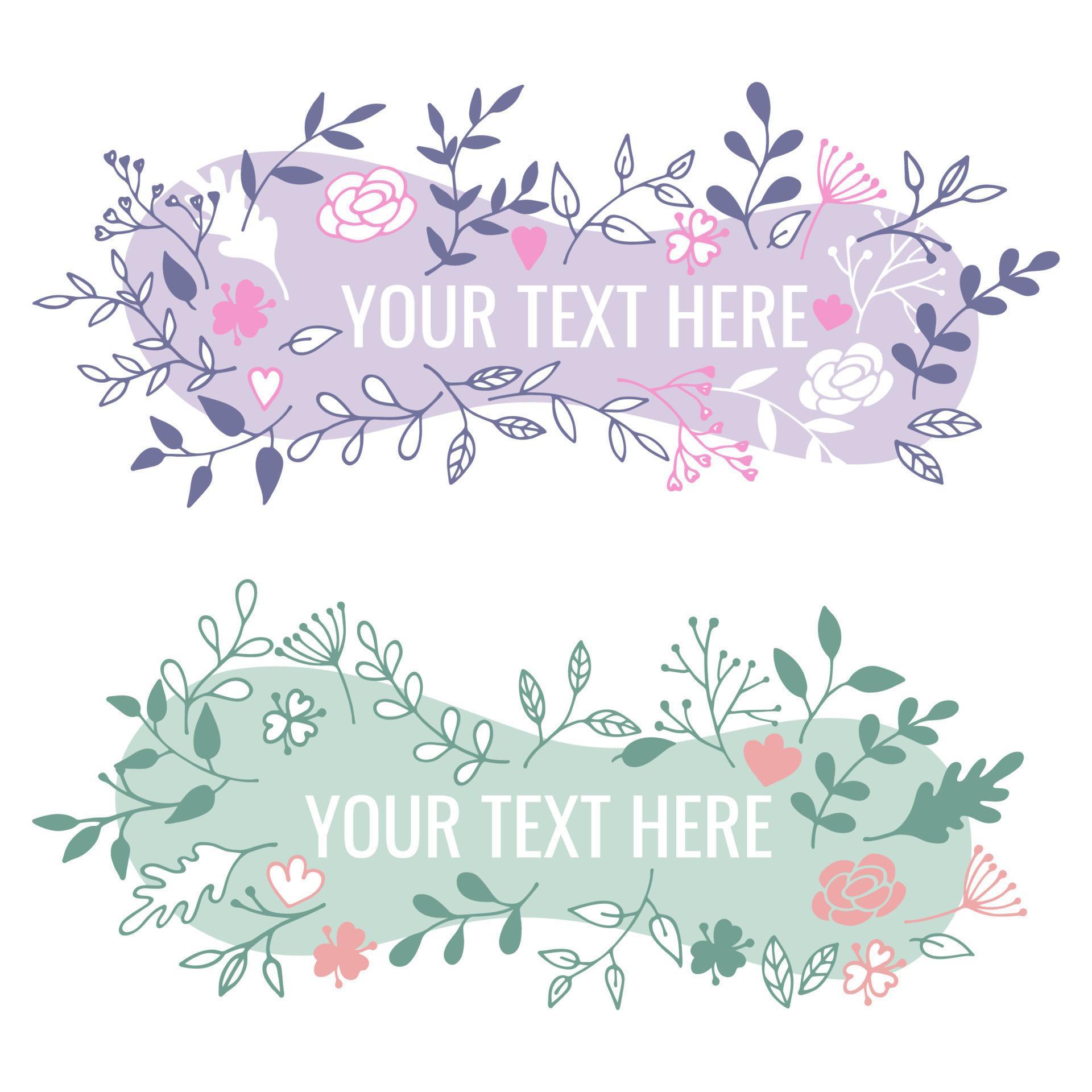 Banner of plants and flowers, floral background 11312976 Vector Art at