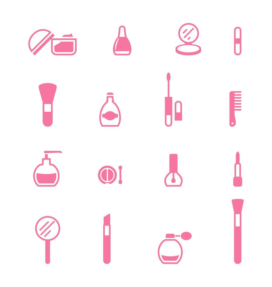 Cosmetics icons, vector set