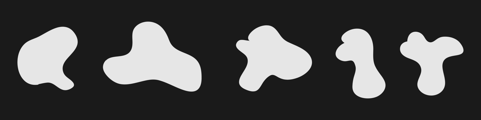 Organic black blobs irregular shape vector