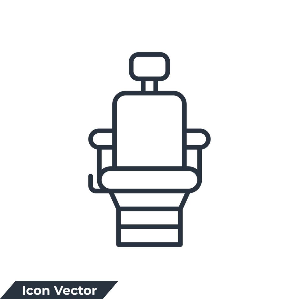 barber chair icon logo vector illustration. Barber shop chair symbol template for graphic and web design collection