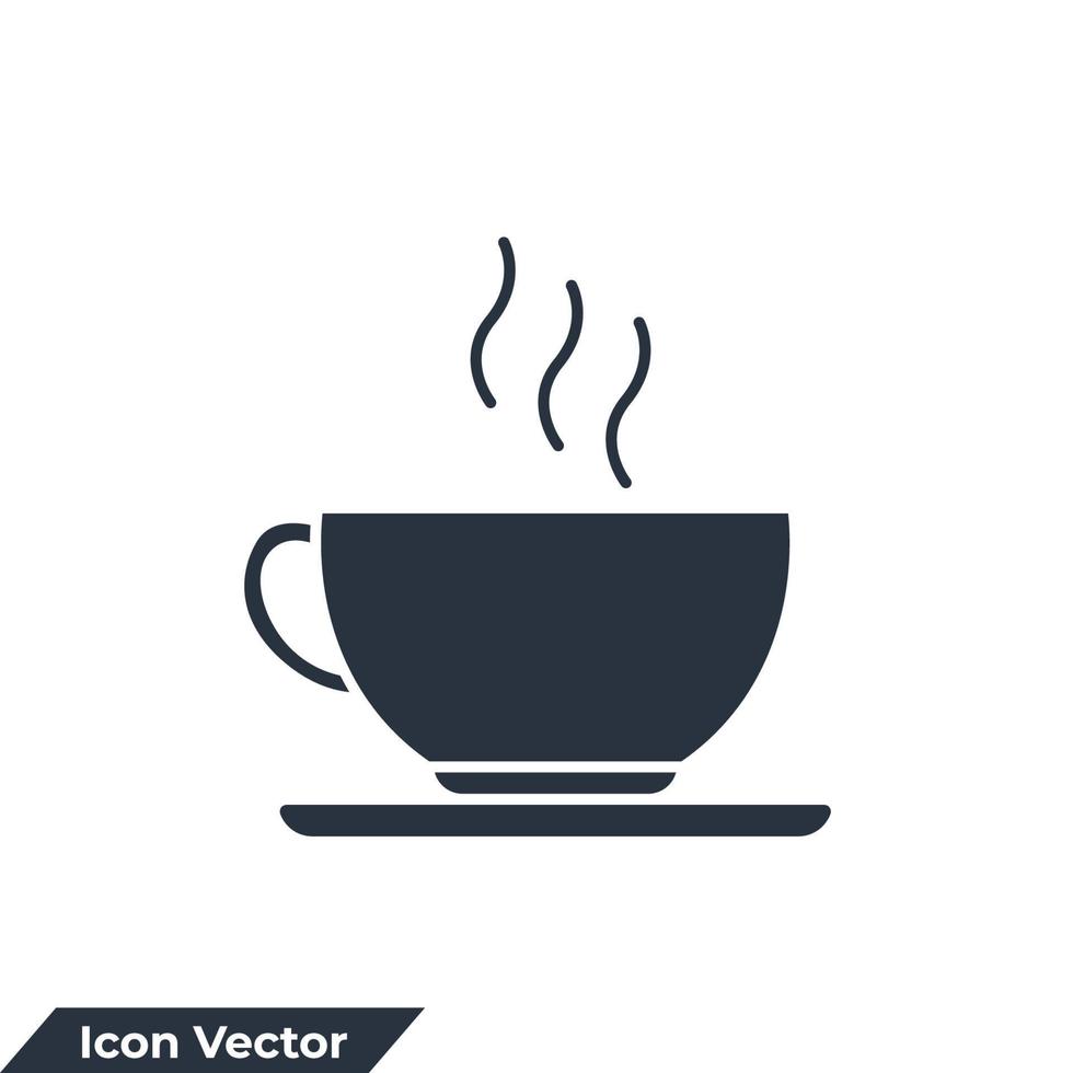 Ilustración de vector de logotipo de icono de taza de café. plantilla de símbolo de taza de café para la colección de diseño gráfico y web