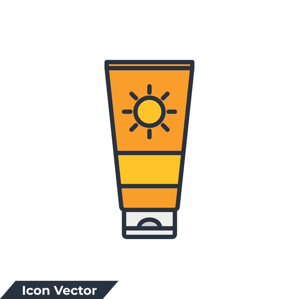 lotion icon logo vector illustration. Sunscreen symbol template for