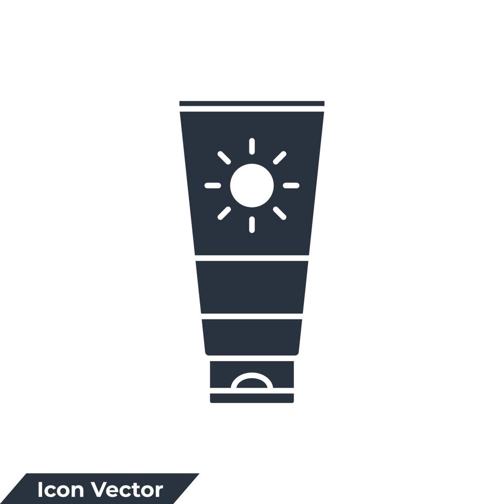 lotion icon logo vector illustration. Sunscreen symbol template for graphic and web design collection