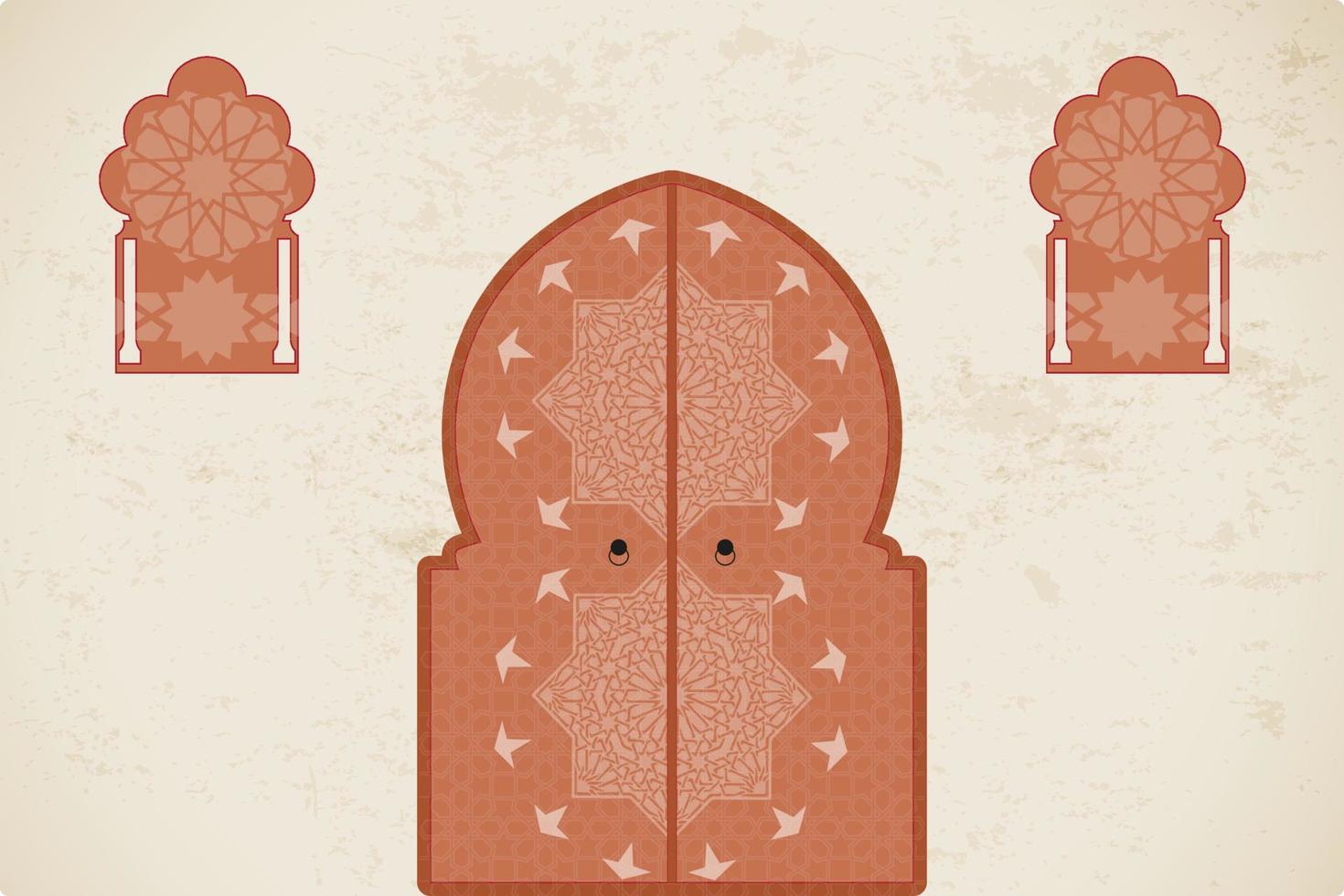 Islamic Arabic Windows. Geometric Islamic Pattern with colorful arabesque shapes vector