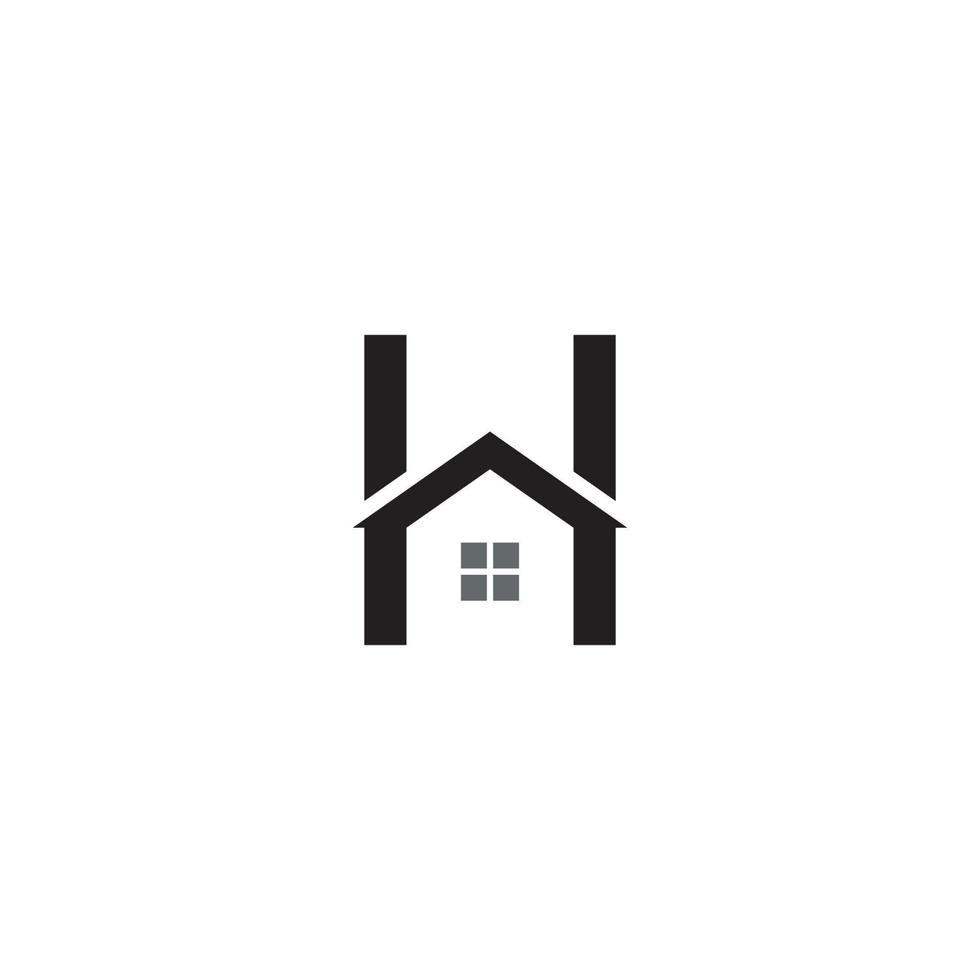 Letter H and House logo or icon design vector