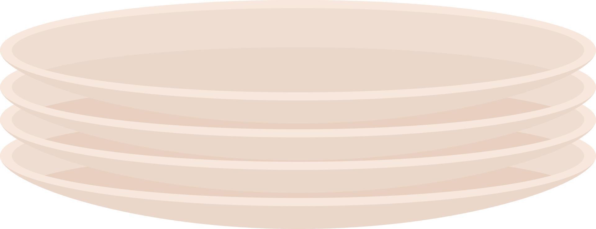 Pile of plates semi flat color vector object