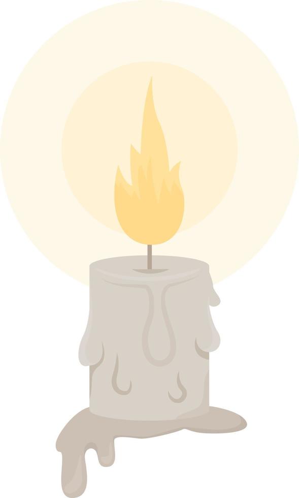 Glowing candle semi flat color vector object