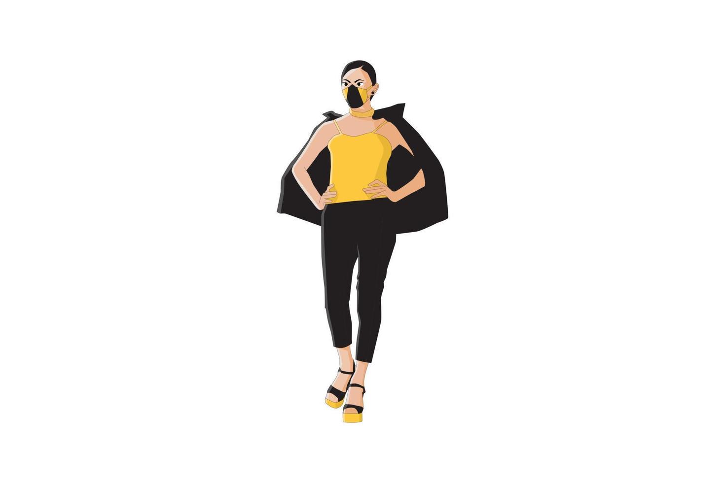 ilustración vectorial de mujeres de moda caminando vector