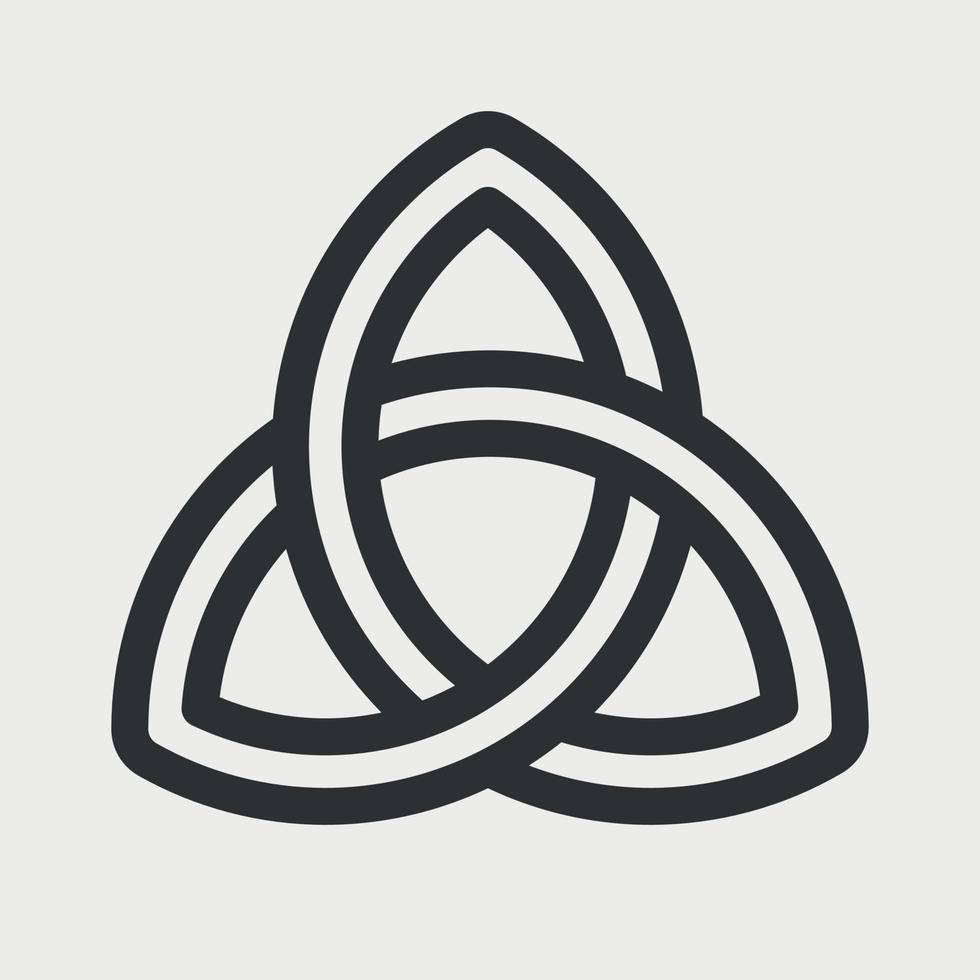 nudo de la trinidad celta. símbolo de triquetra. plantilla de diseño de signo de nudo celta. ilustración vectorial vector