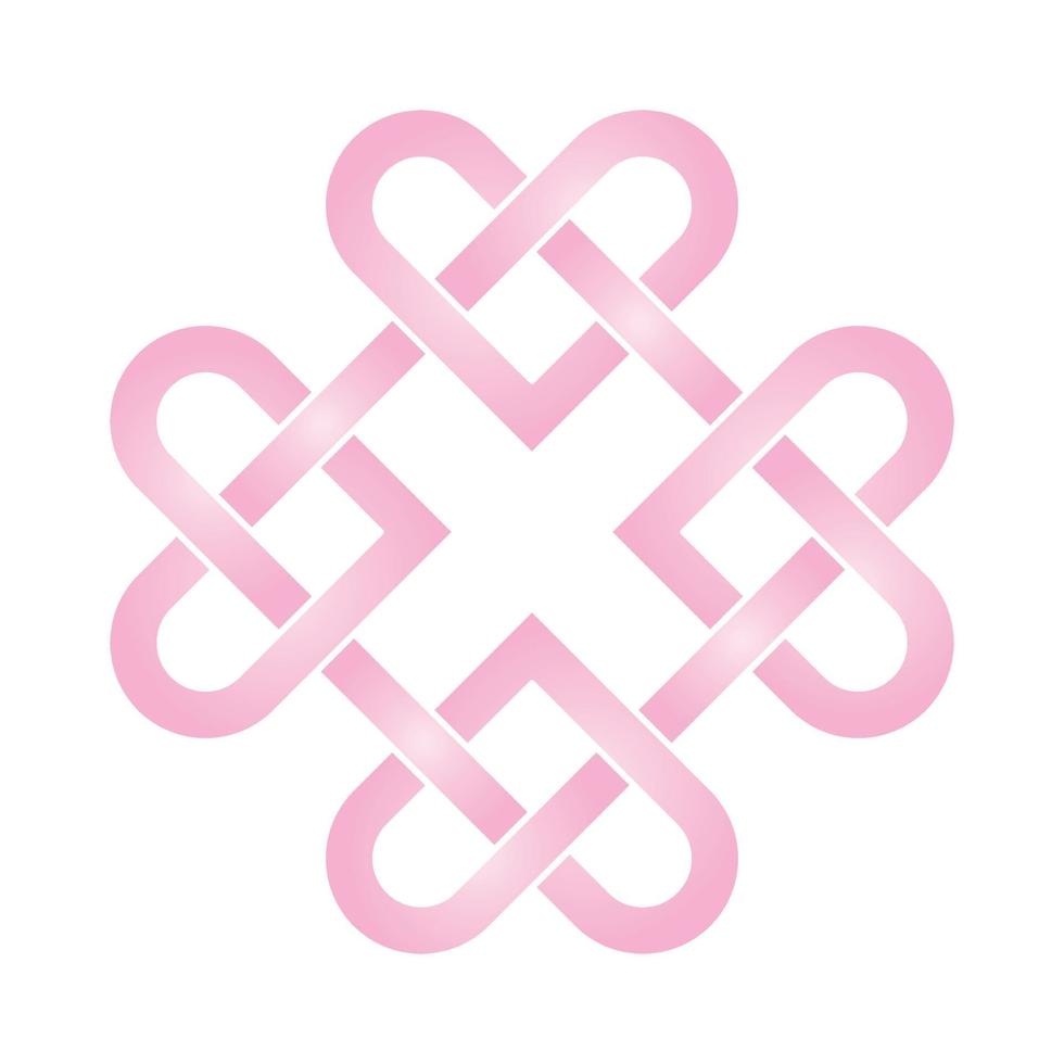 Celtic knot amulet for love. seamless decorative element. Heart knot talisman. Vector illustration