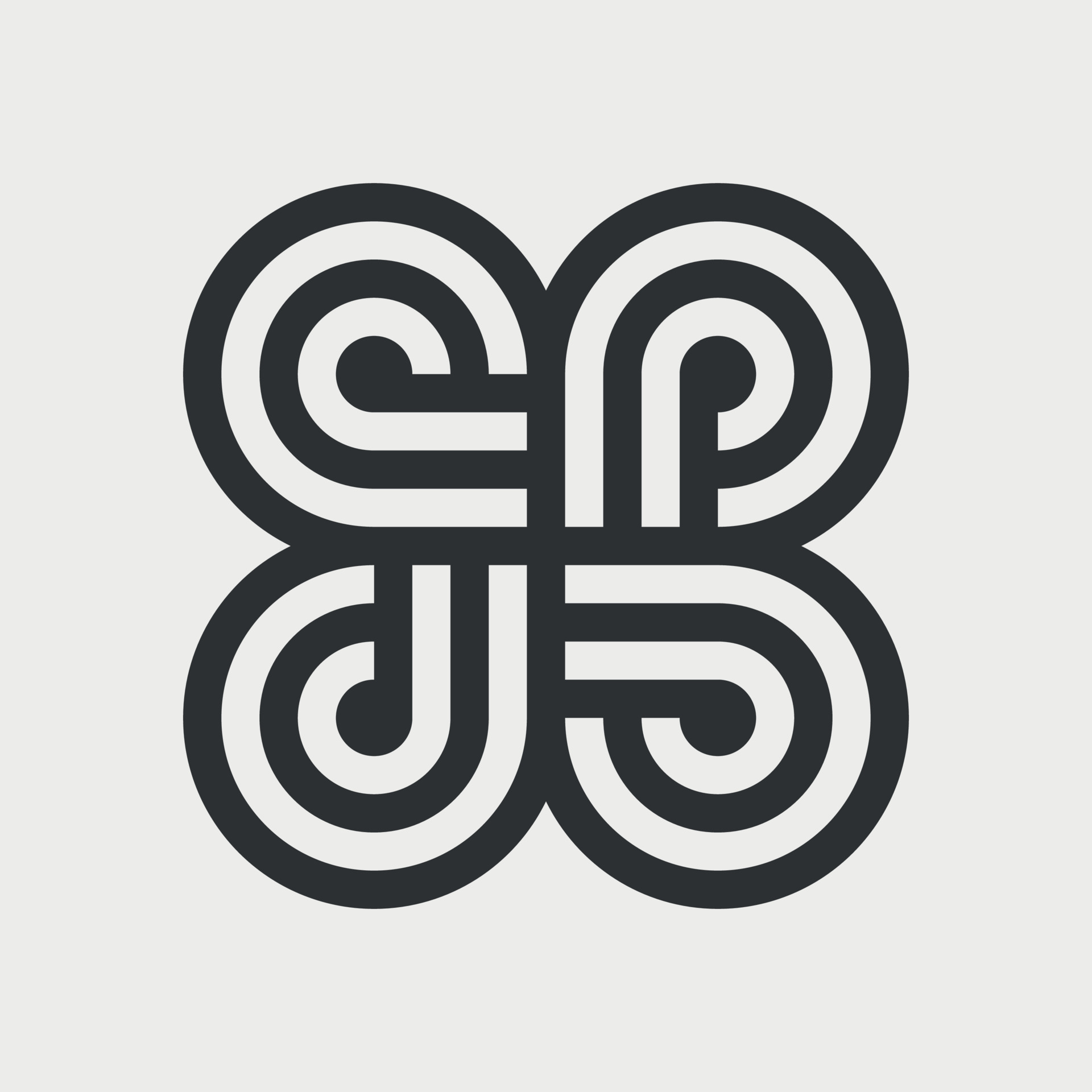 Celtic knot symbol design template. Endless loop. Interconnected