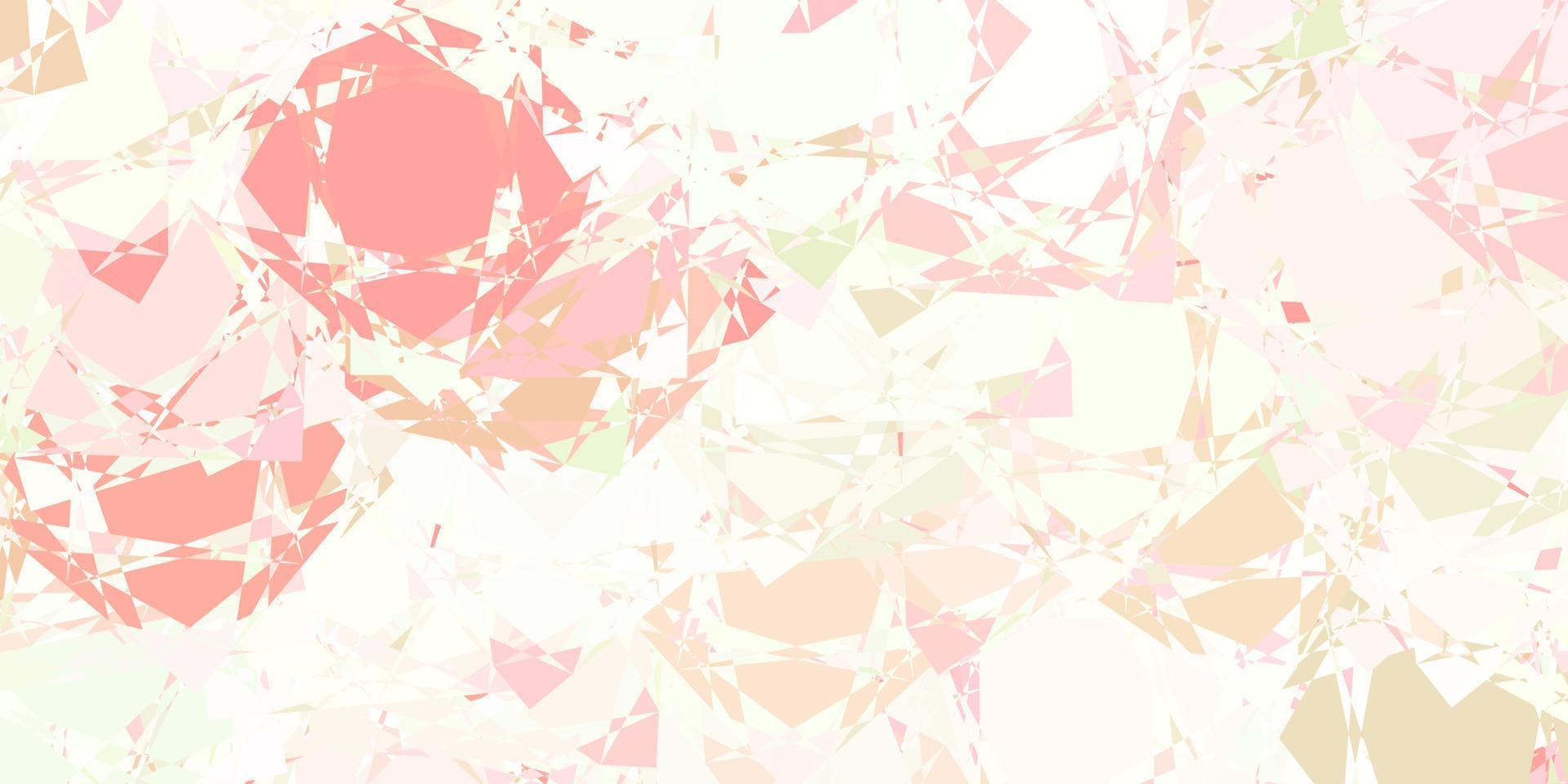 diseño vectorial de color rosa claro, verde con formas triangulares. vector