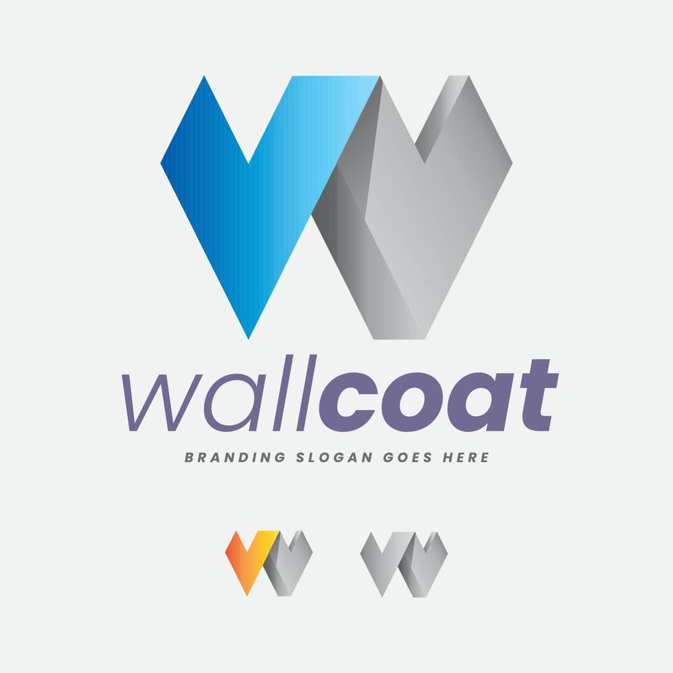 Fashionable Wall Paint W Logo vector