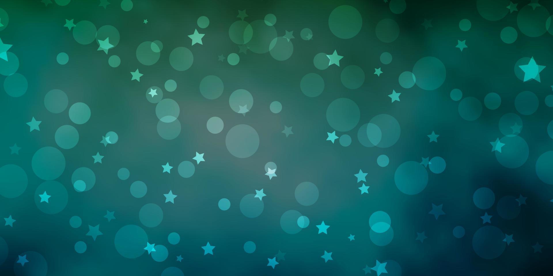 Light Blue, Green vector texture with circles, stars.