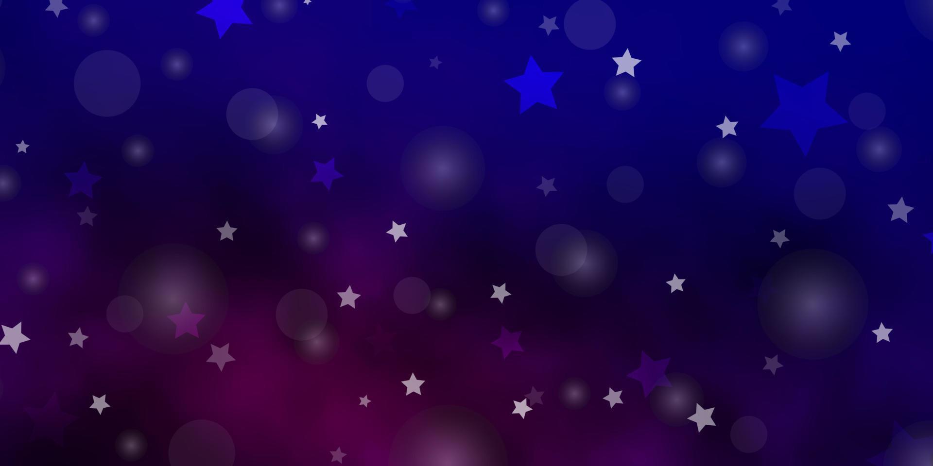 Light Blue, Red vector background with circles, stars.