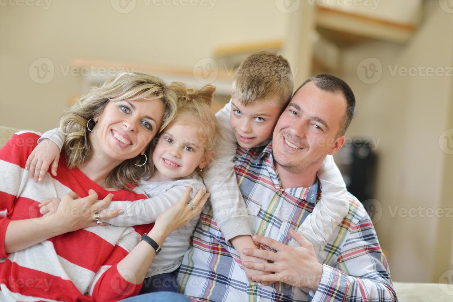 happy young family at home photo