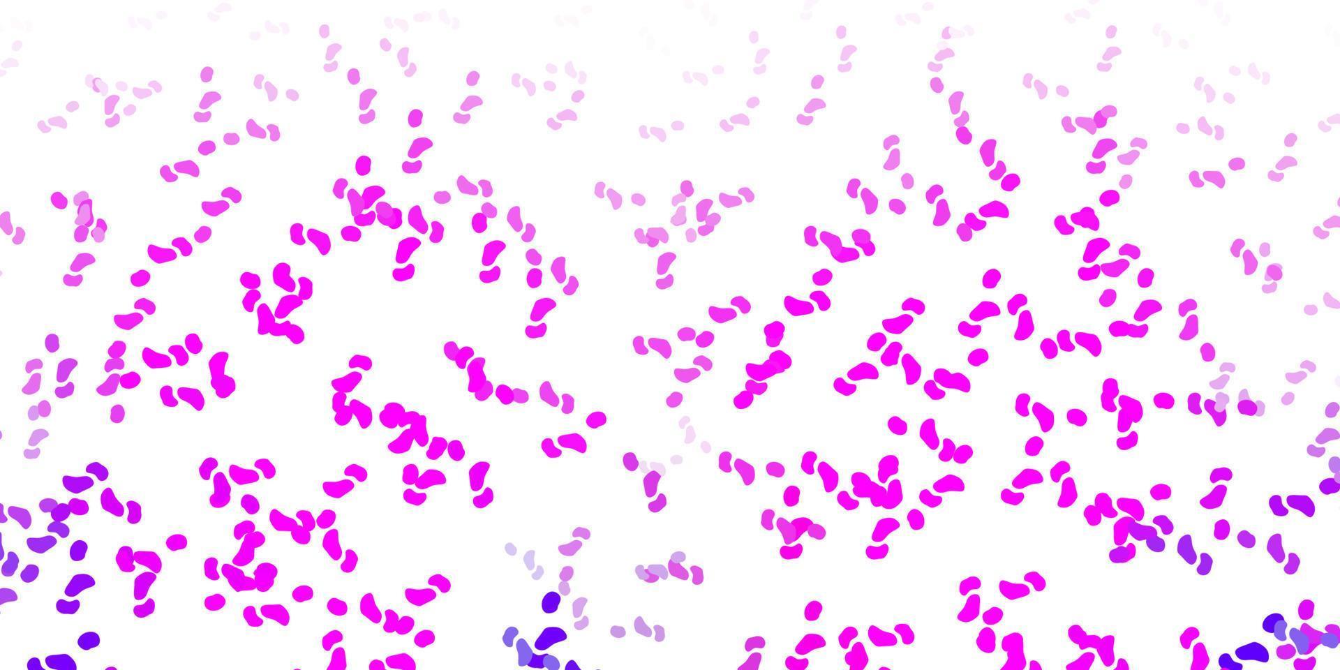 Light purple, pink vector texture with memphis shapes.