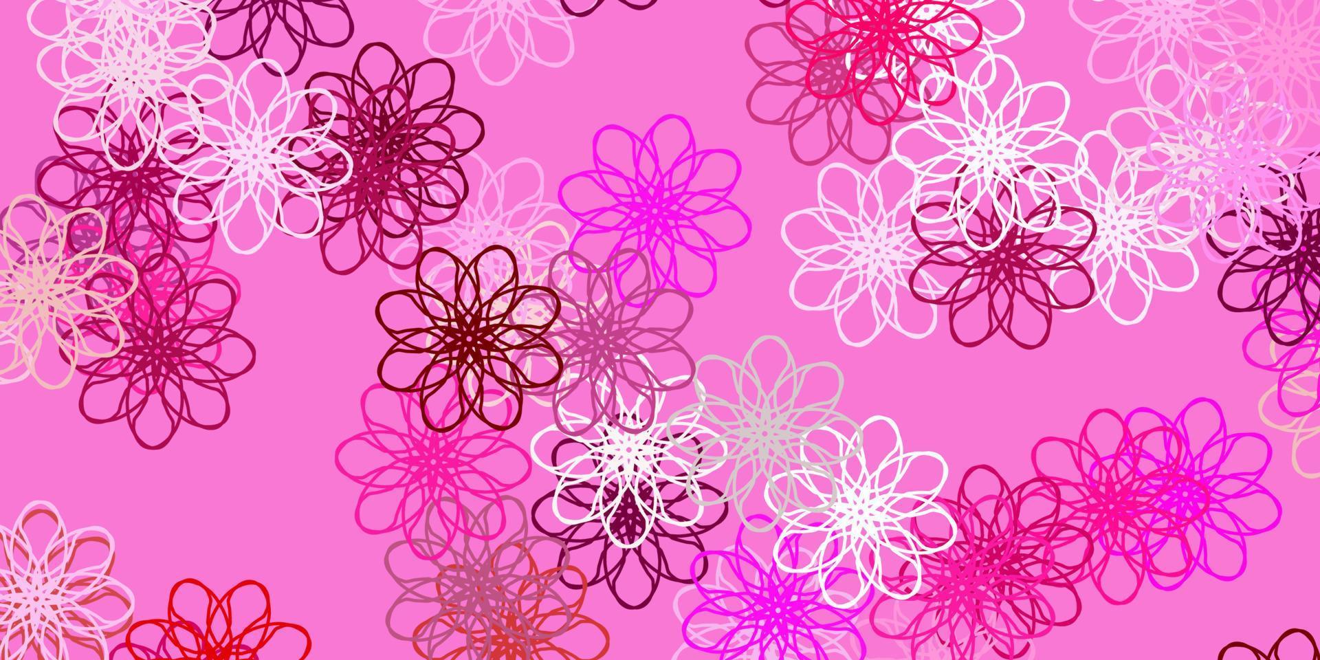 Light Pink vector natural artwork with flowers.