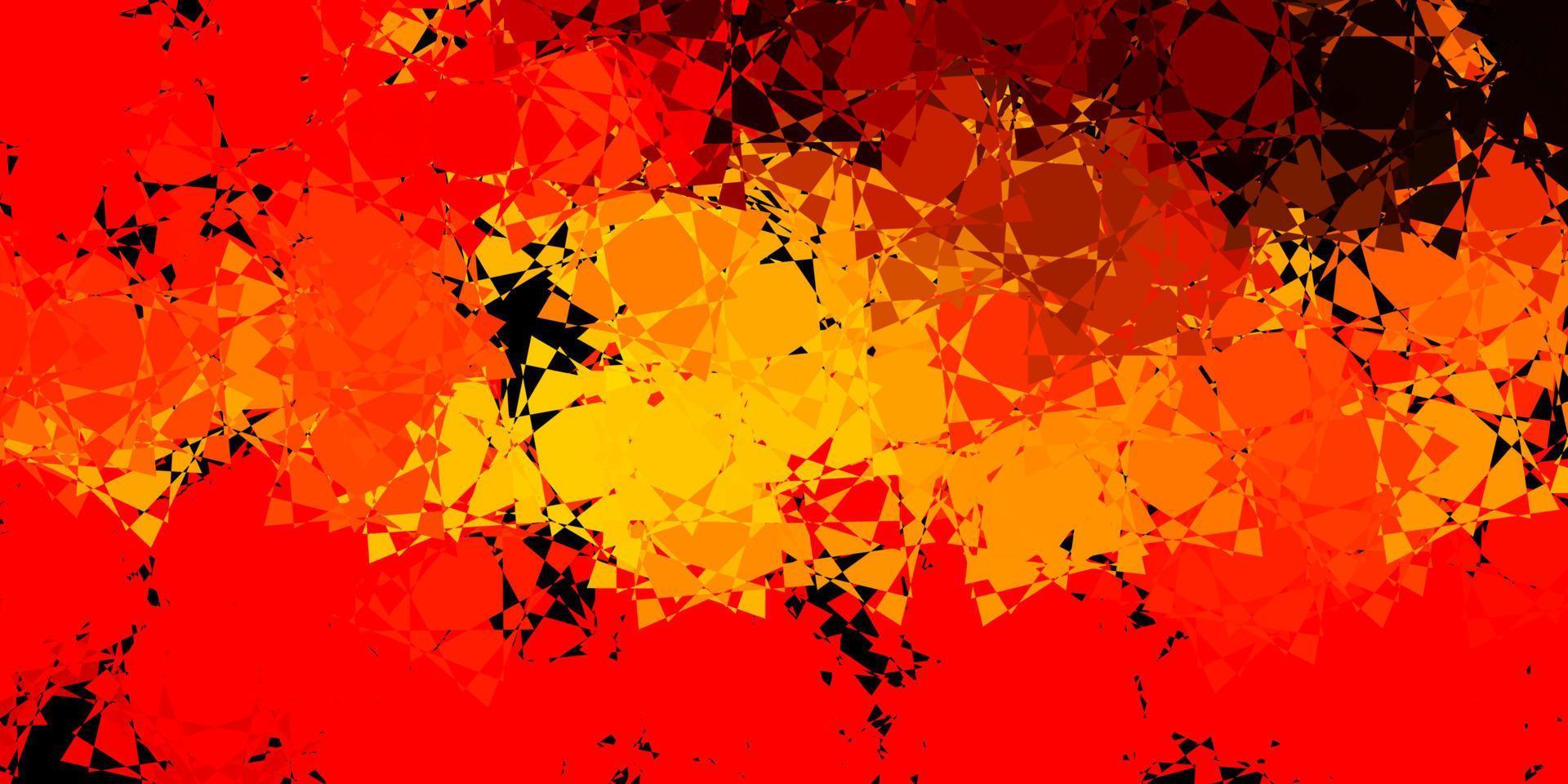 Dark Orange vector texture with random triangles.