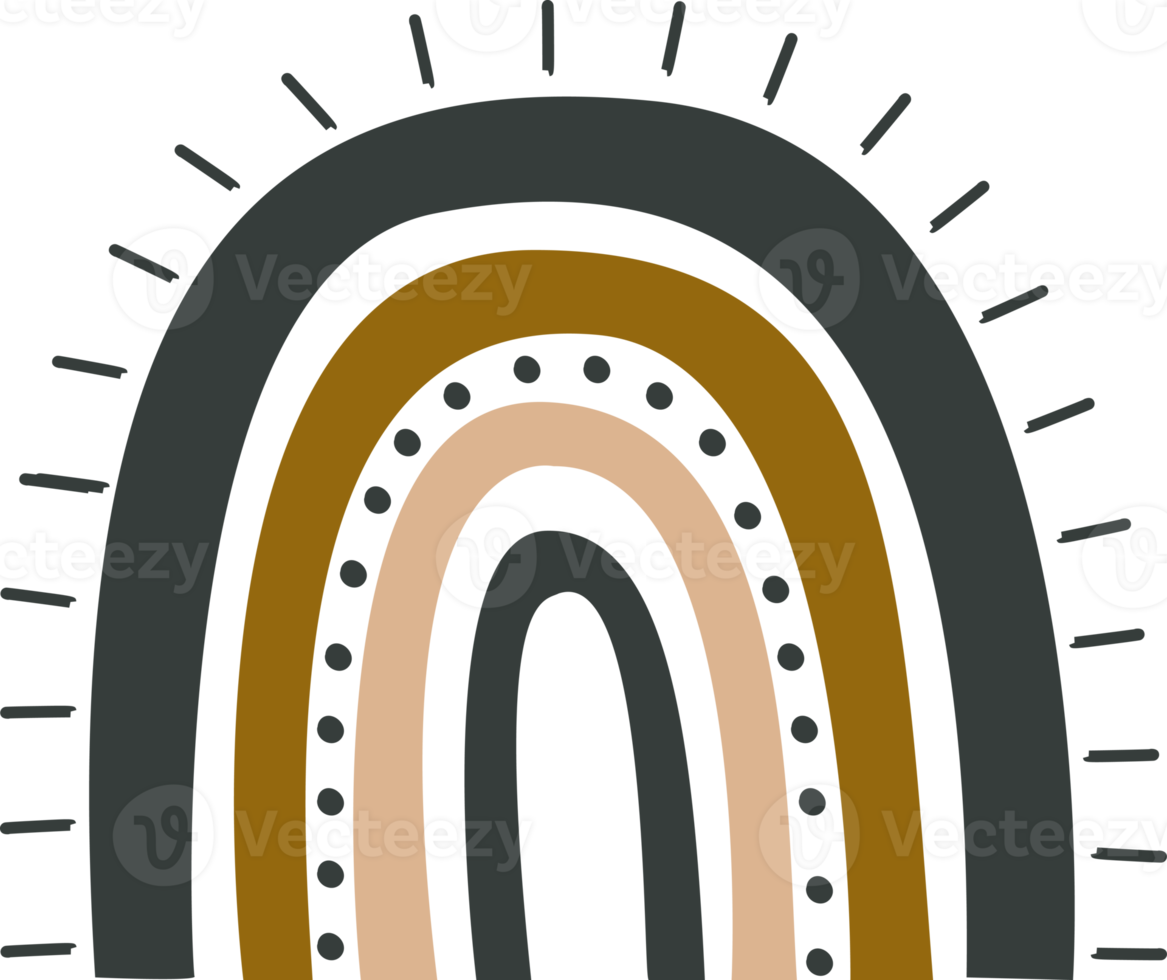 Boho-Regenbogen handgezeichnet zum Dekorieren von Karten, Drucken, Tapeten png