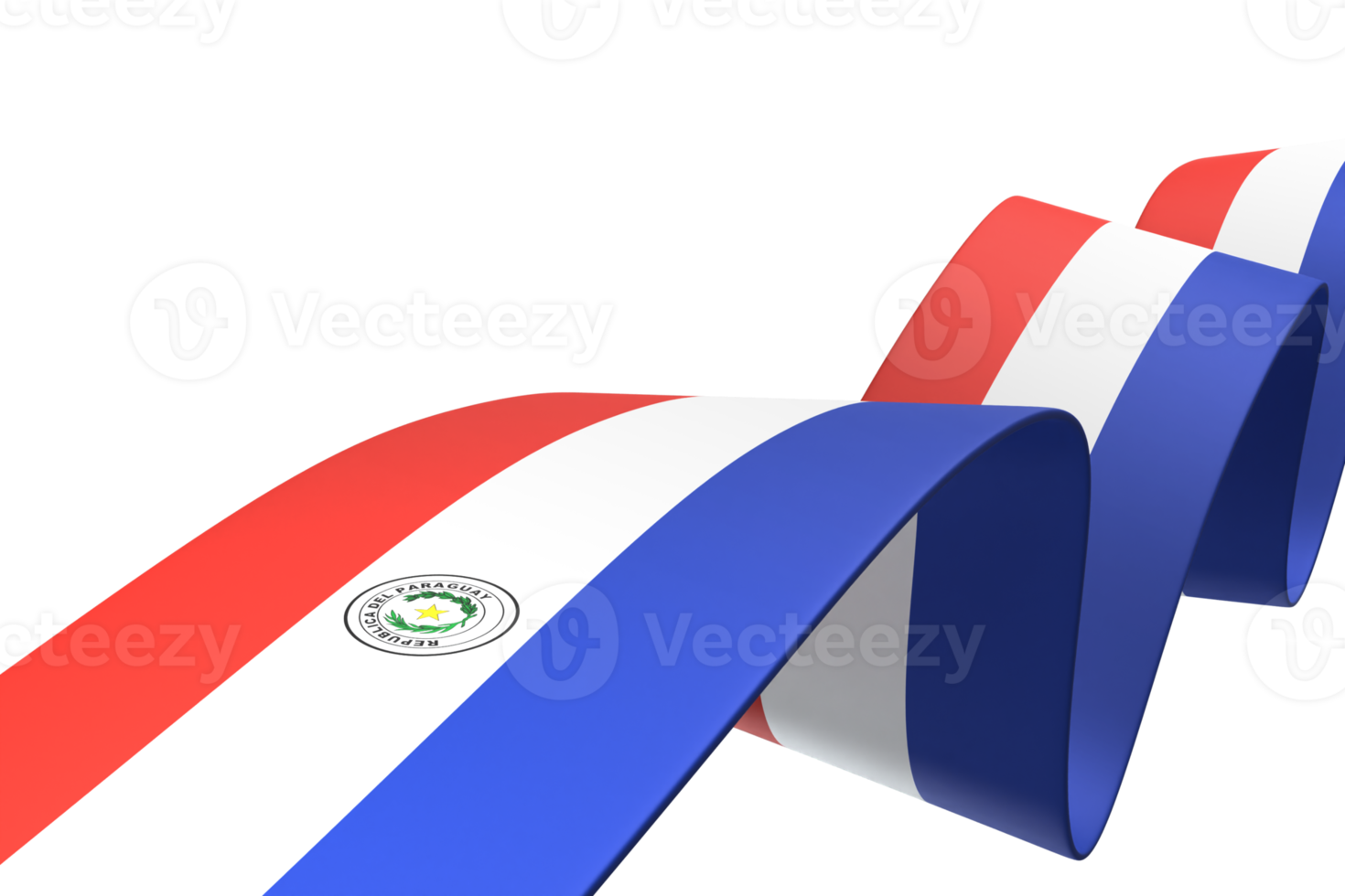 Paraguay flag design national independence day banner element transparent background png