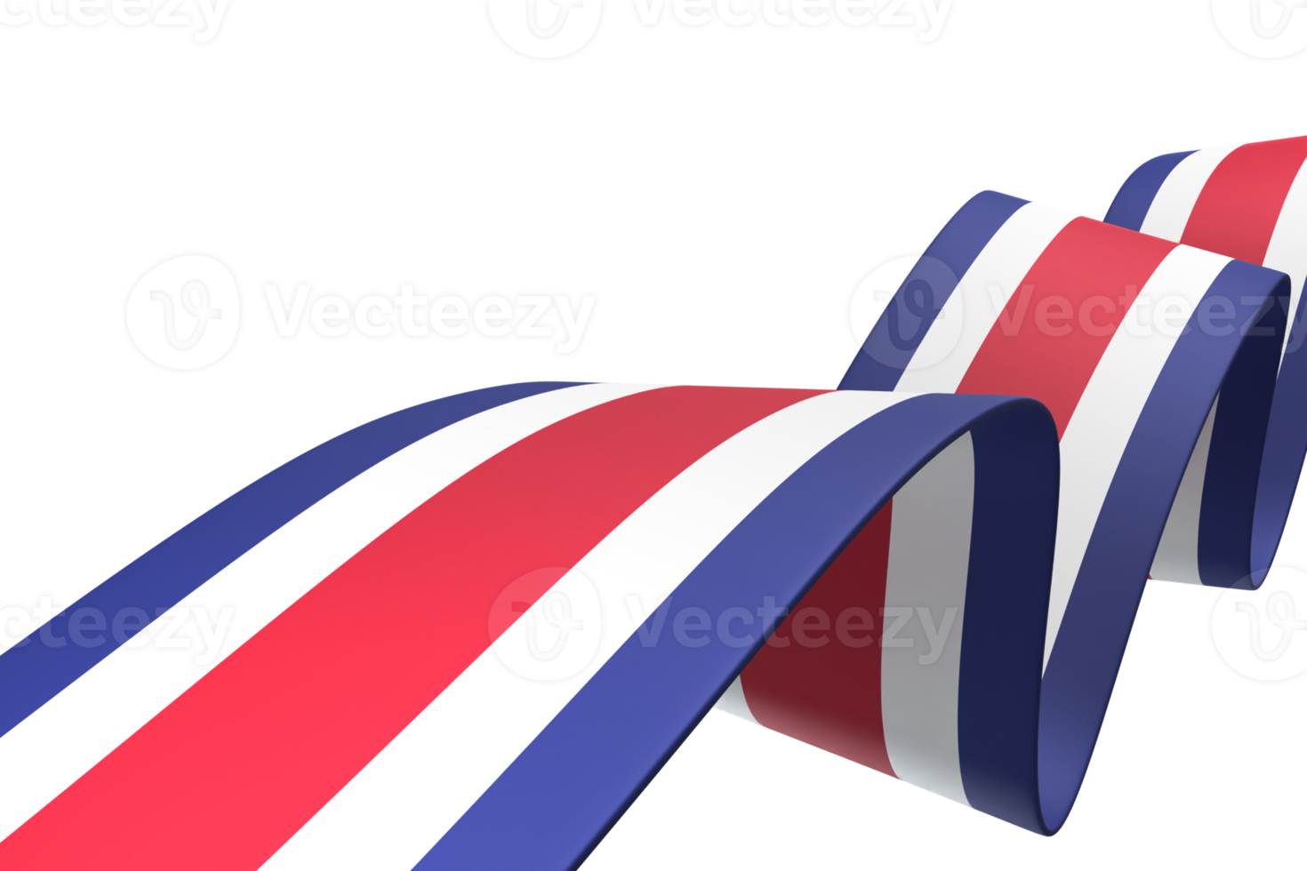 Costa Rica flag design national independence day banner element transparent background png